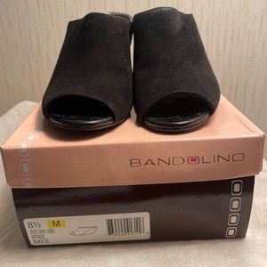 Bandolino Black Suede Mule Shoes 8.5 M